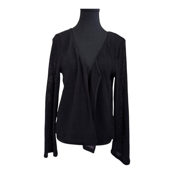 Ardene CottonBlack Open-Front Cardigan Size Med - Picture 1 of 5